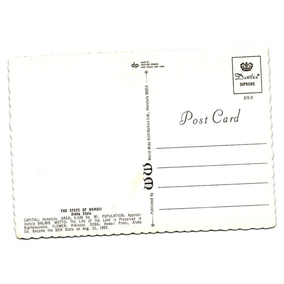 Aloha Hawaii Vintage Postcard Illustrated Map Hawaiian Islands Souvenir - Picture 2 of 2